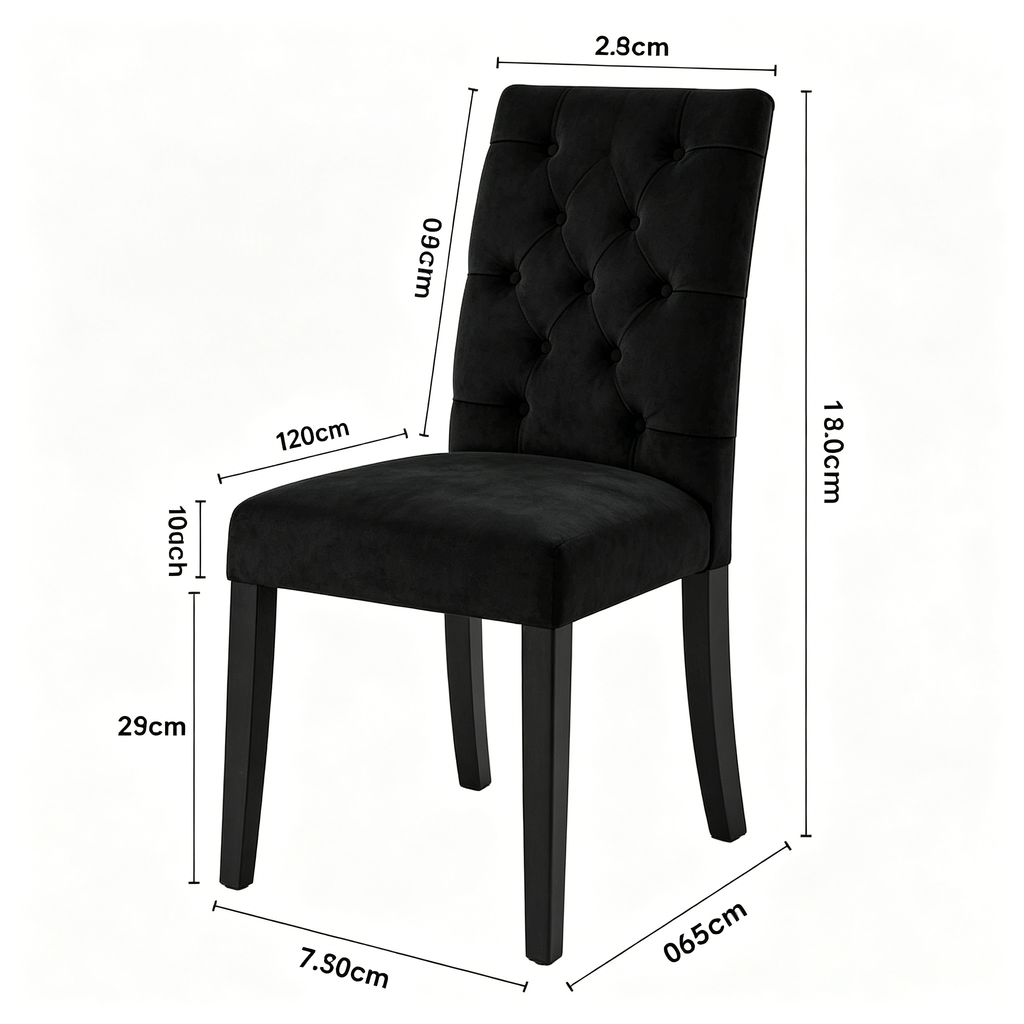 Chaise de salle à manger en velours