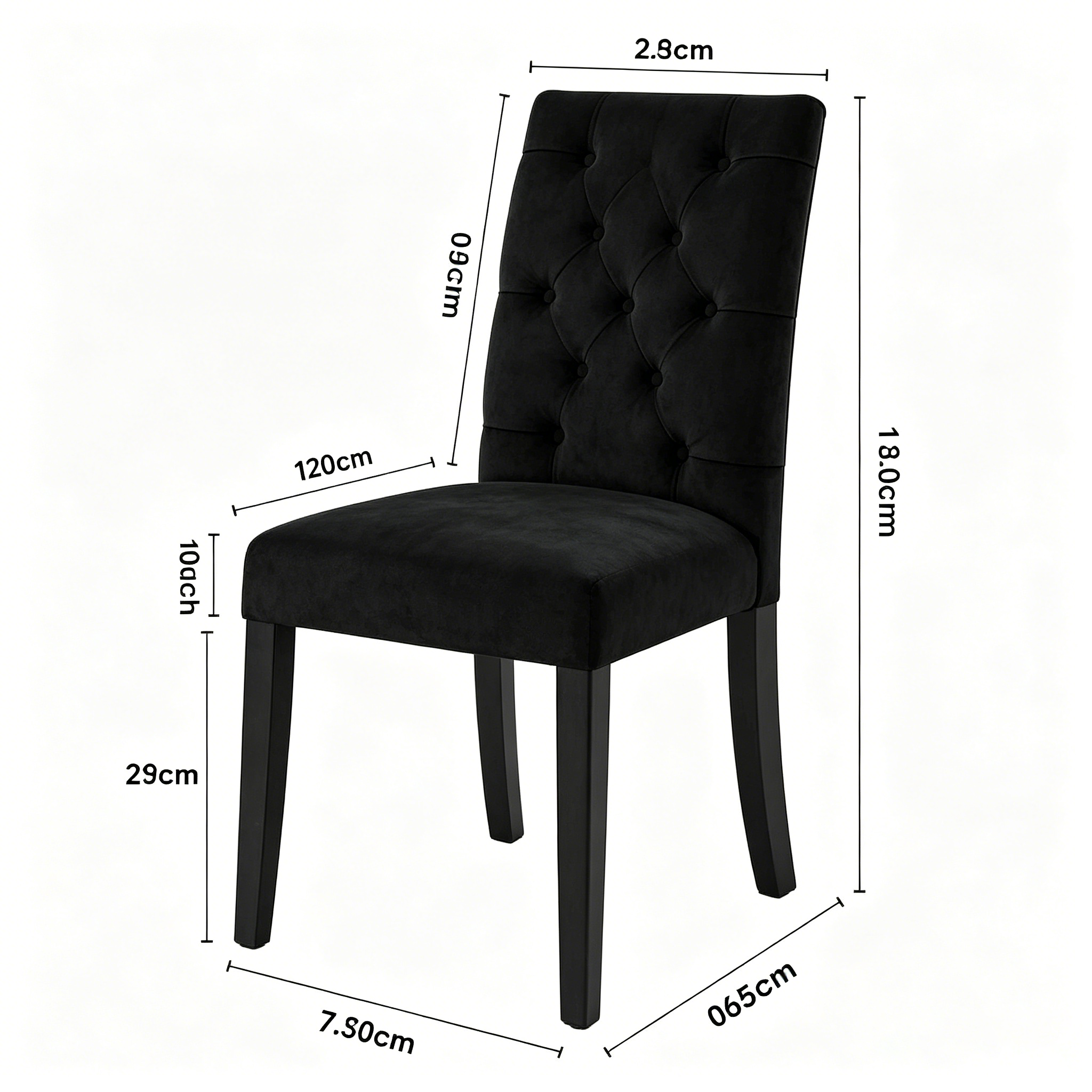 Chaise de salle à manger en velours