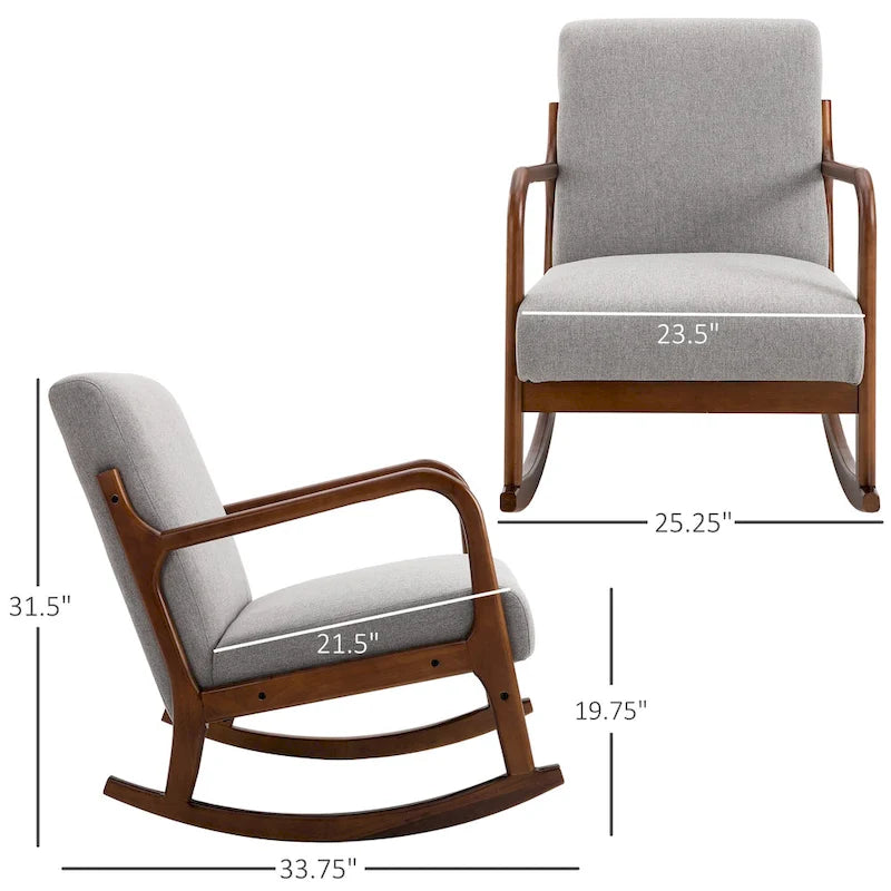 Fauteuil à bascule à dossier haut