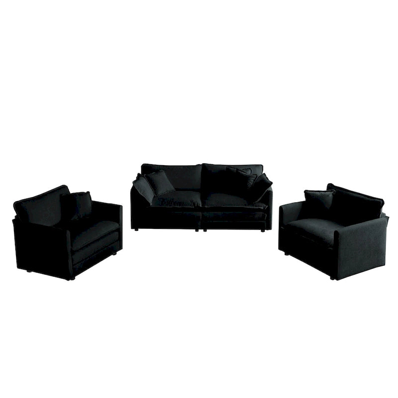 Black chenille sofa