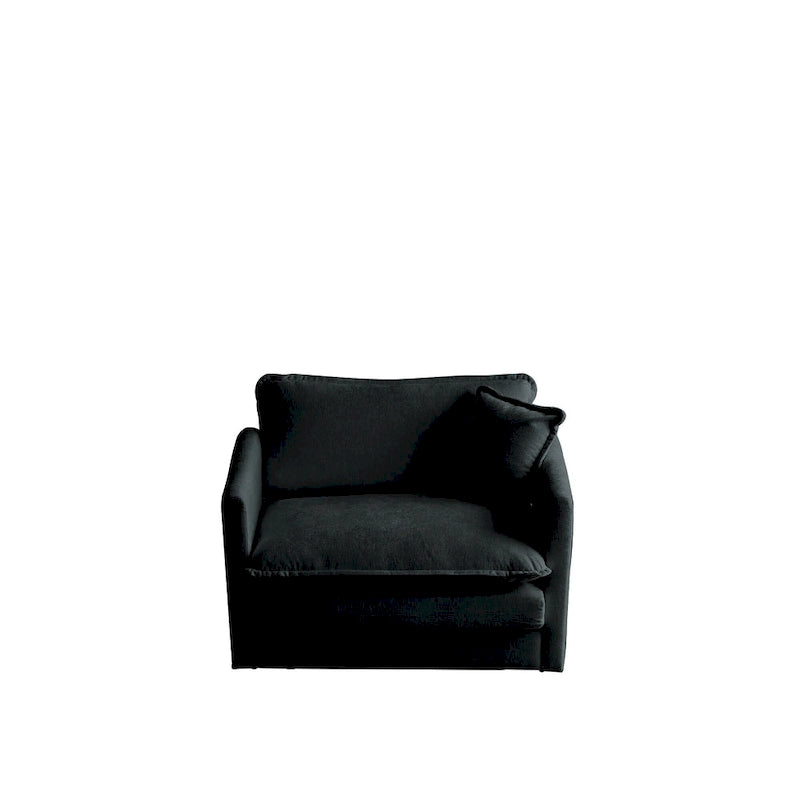 Black chenille sofa