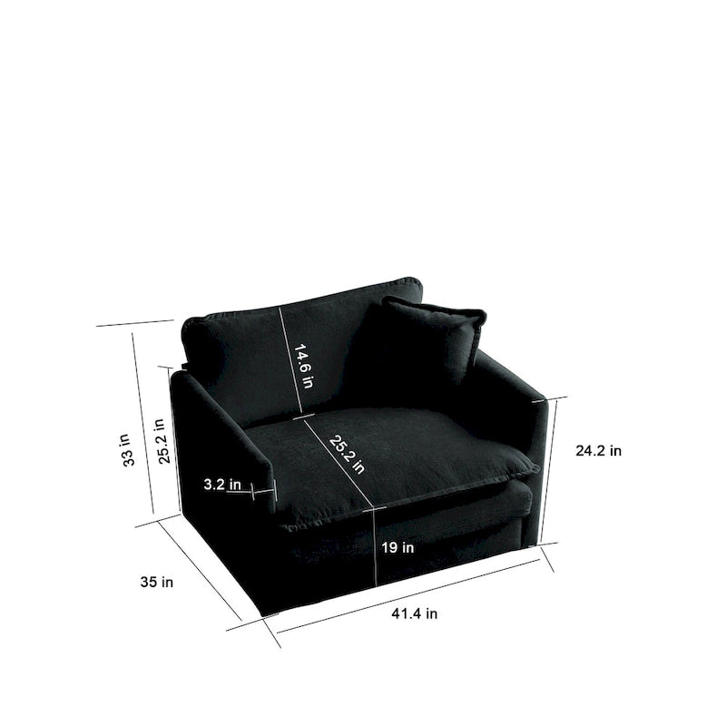 Black chenille sofa
