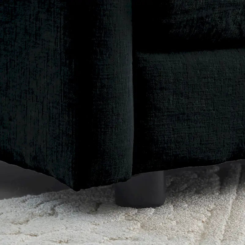 Black chenille sofa