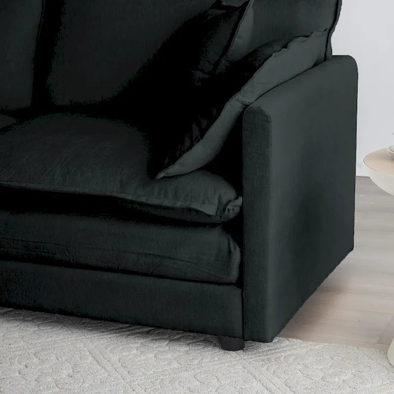 Black chenille sofa