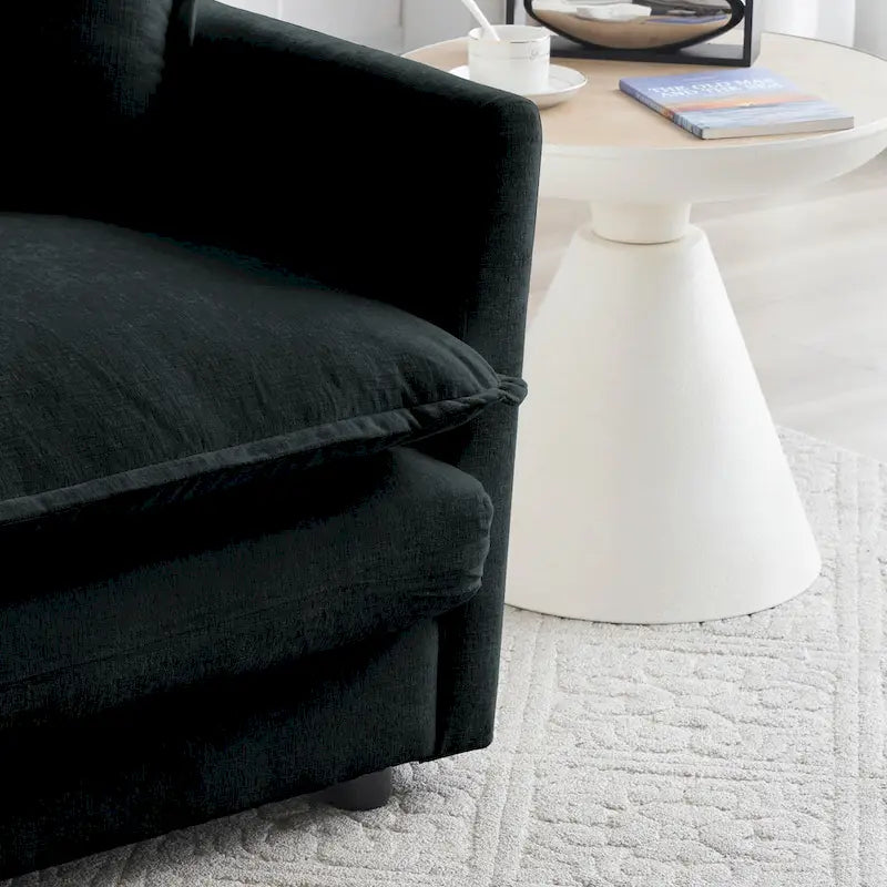 Black chenille sofa