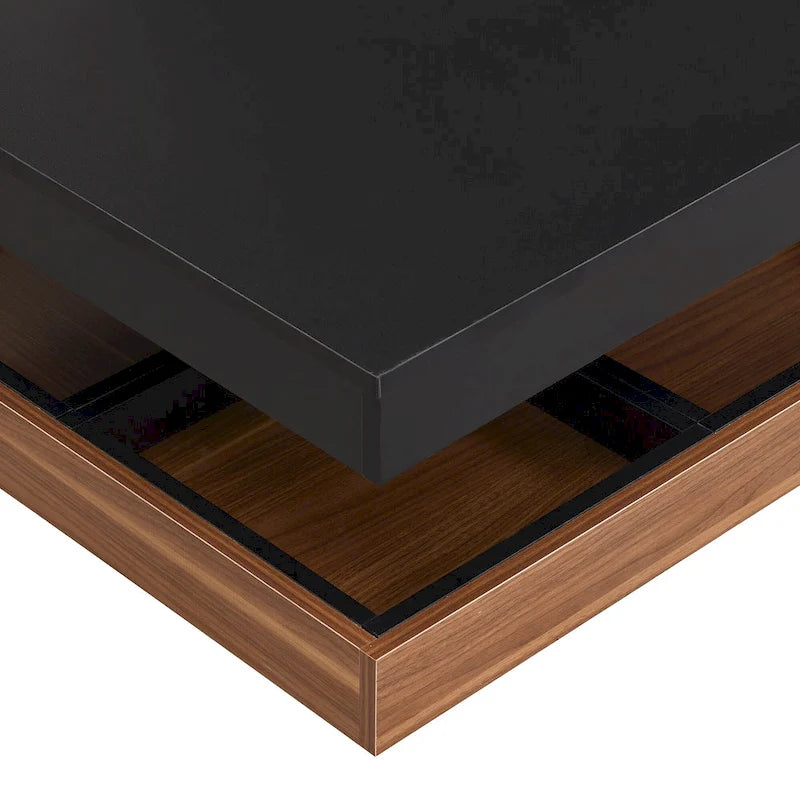 Table basse carrée double couche rotative à 360° au design moderne