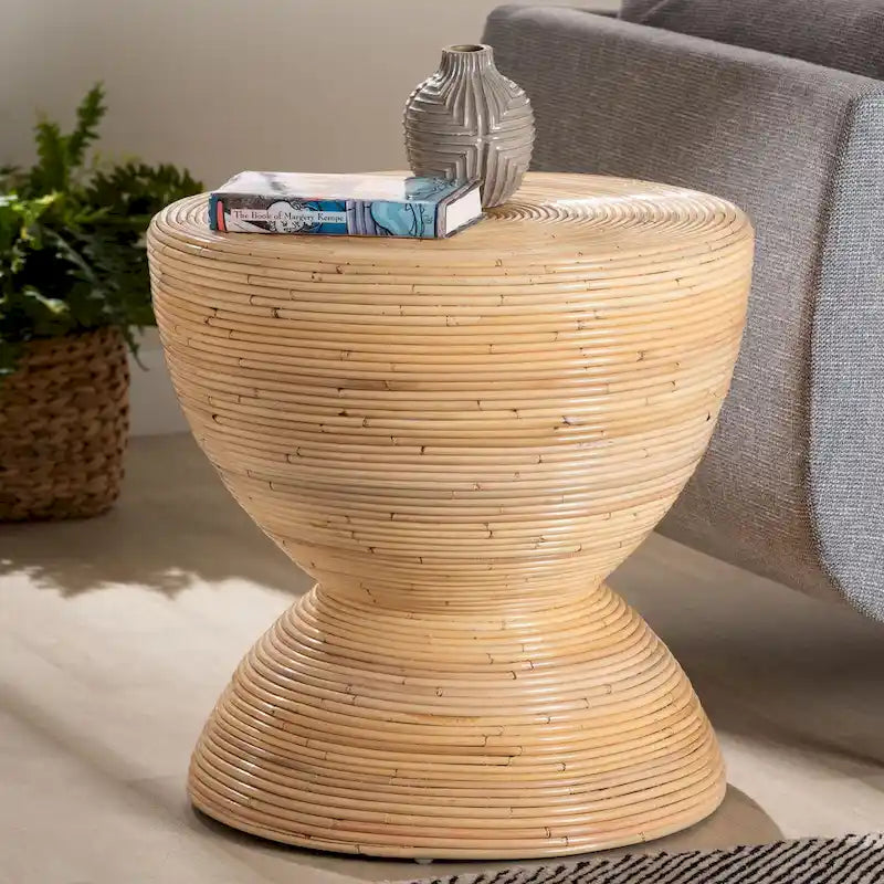 Table d'appoint en rotin naturel