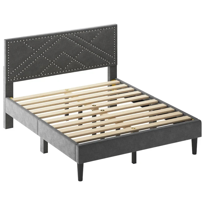 Upholstered headboard/platform bed