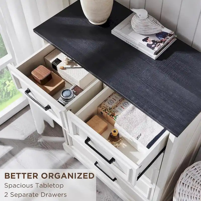 Commode de style rustique à 6 tiroirs