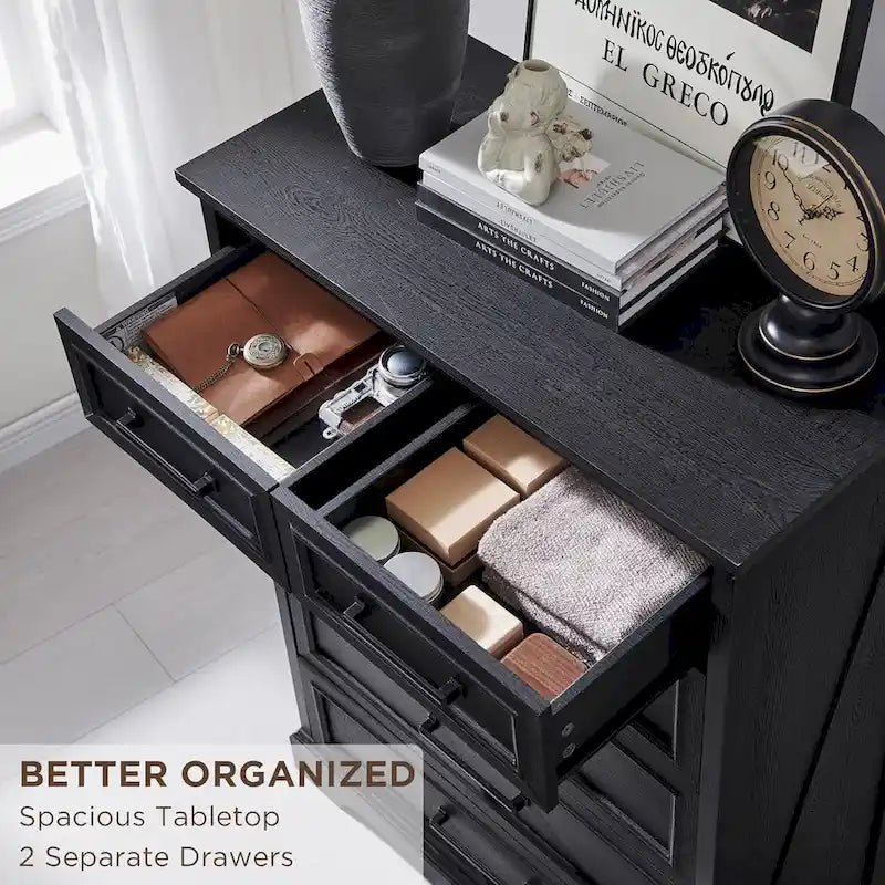 Commode de style rustique à 6 tiroirs