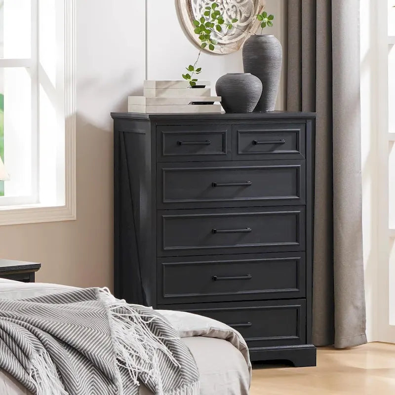 Commode de style rustique à 6 tiroirs