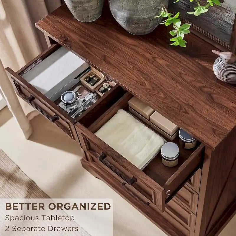 Commode de style rustique à 6 tiroirs
