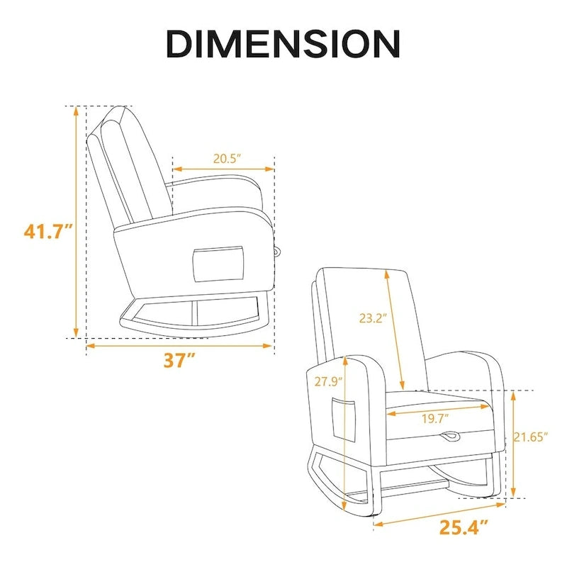 Fauteuil à bascule pour chambre de bébé