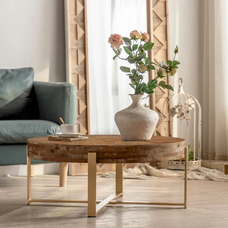 Table basse ronde de style rétro moderne