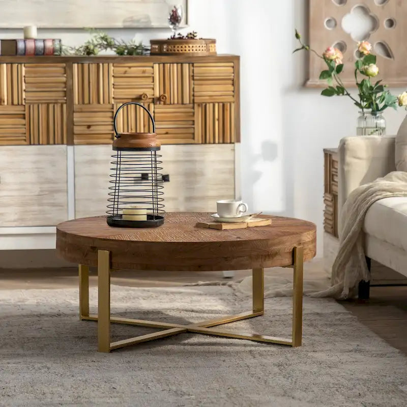 Table basse ronde de style rétro moderne