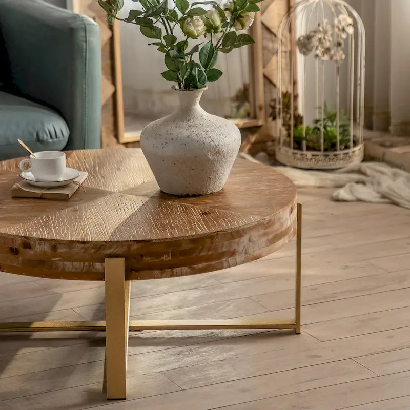Table basse ronde de style rétro moderne