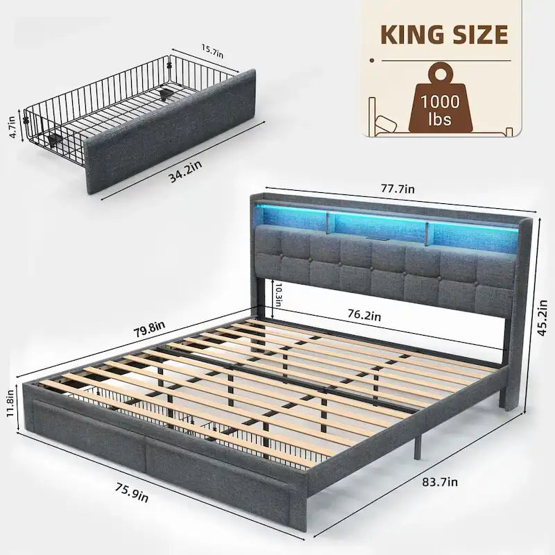 Lit plateforme king-size