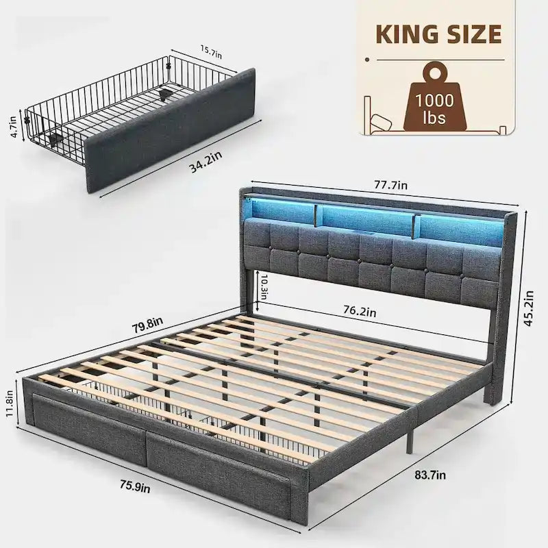 Lit plateforme king-size