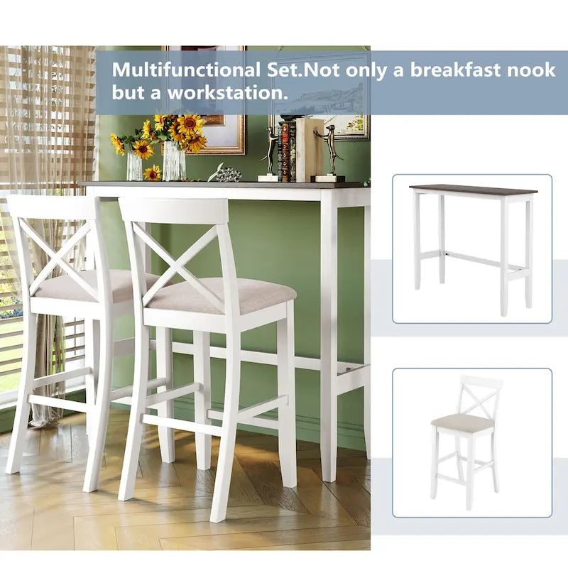 Table et chaises de salle à manger de style ferme
