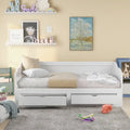 Canapé-lit extensible double en pin blanc