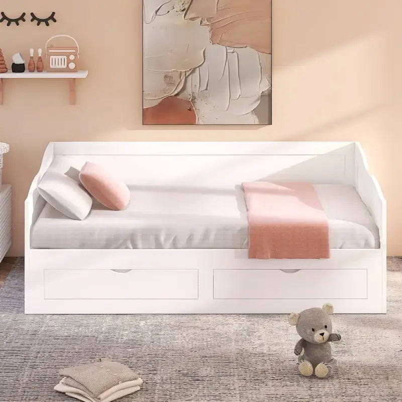Canapé-lit extensible double en pin blanc