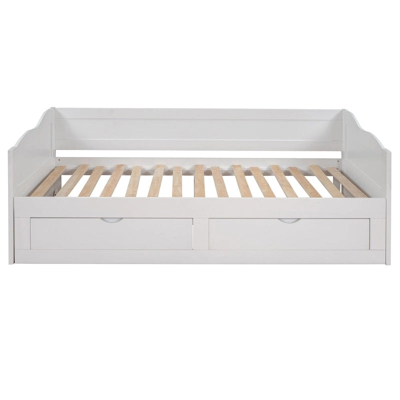 Canapé-lit extensible double en pin blanc