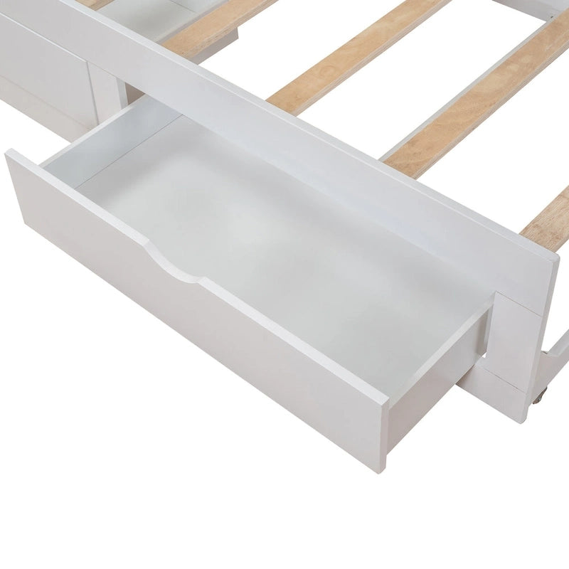 Canapé-lit extensible double en pin blanc