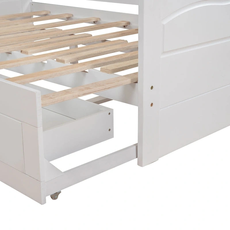 Canapé-lit extensible double en pin blanc