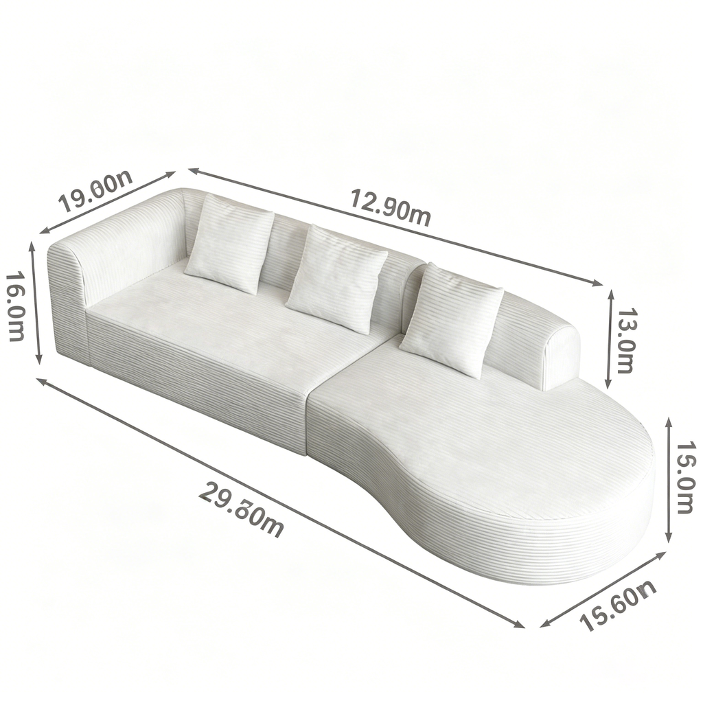 Cloud-Shaped Four-Seater Sofa