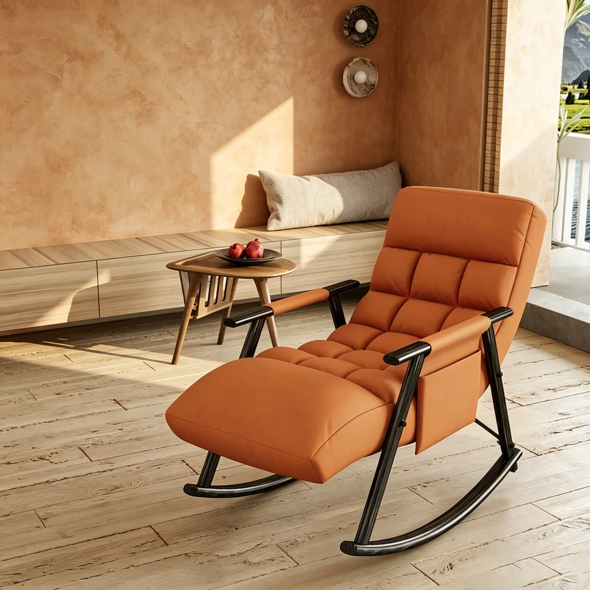 Chaise à bascule pliante de jardin