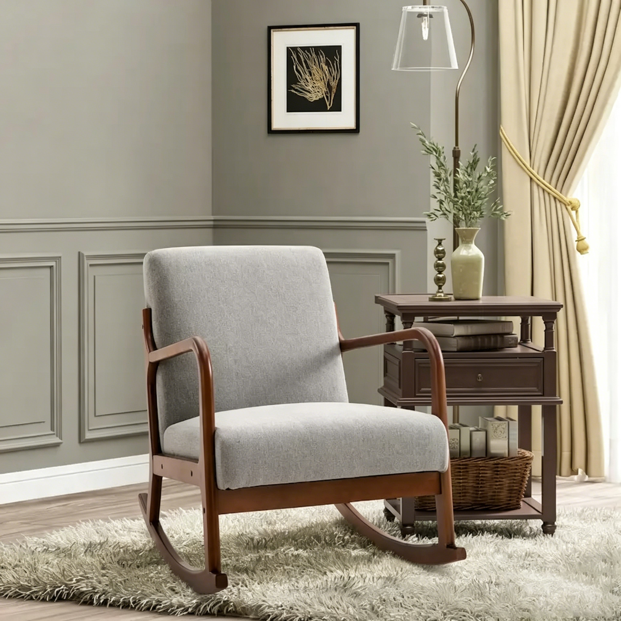 Fauteuil à bascule à dossier haut