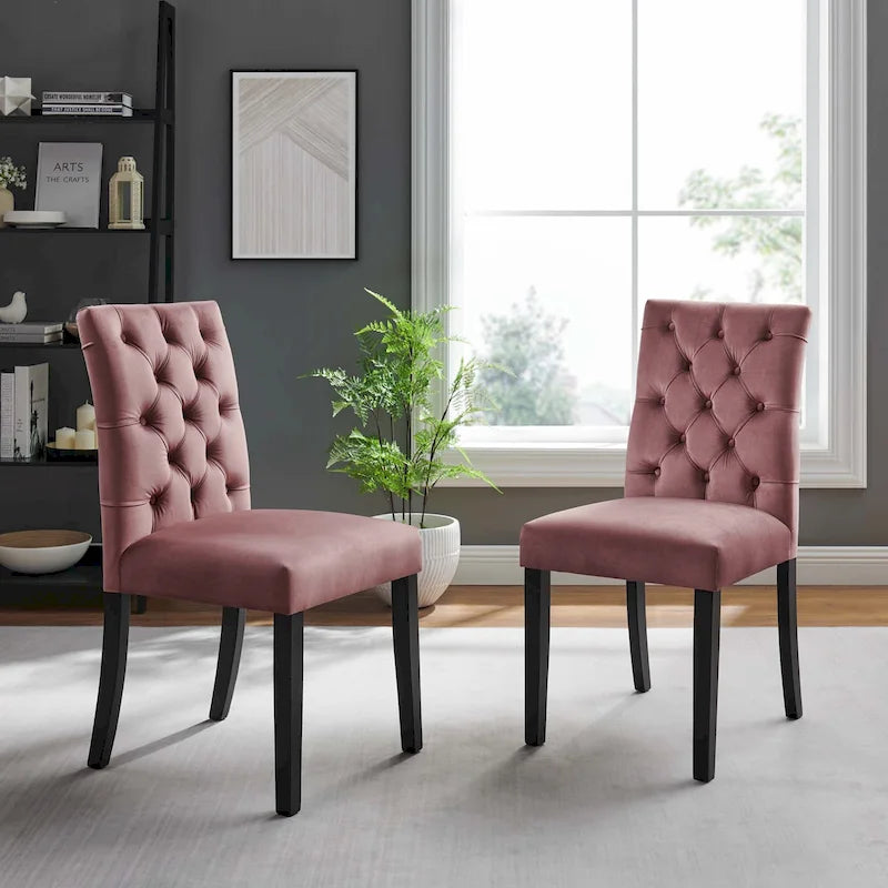 Chaise de salle à manger en velours