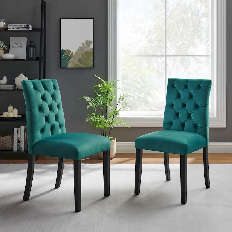 Chaise de salle à manger en velours