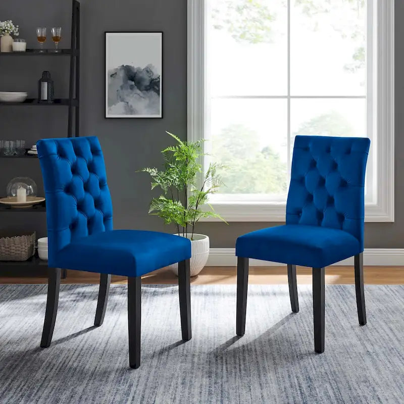 Chaise de salle à manger en velours