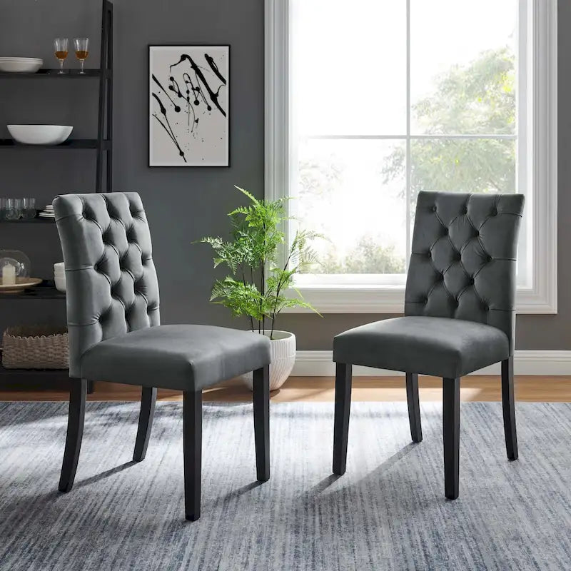 Chaise de salle à manger en velours