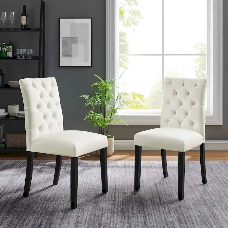 Chaise de salle à manger en velours