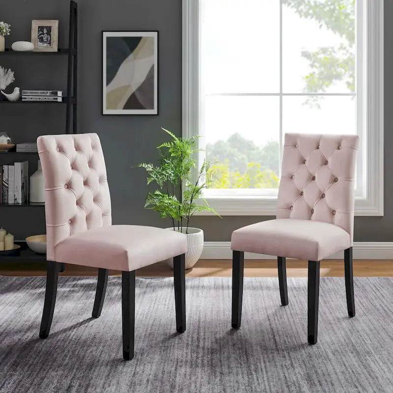 Chaise de salle à manger en velours