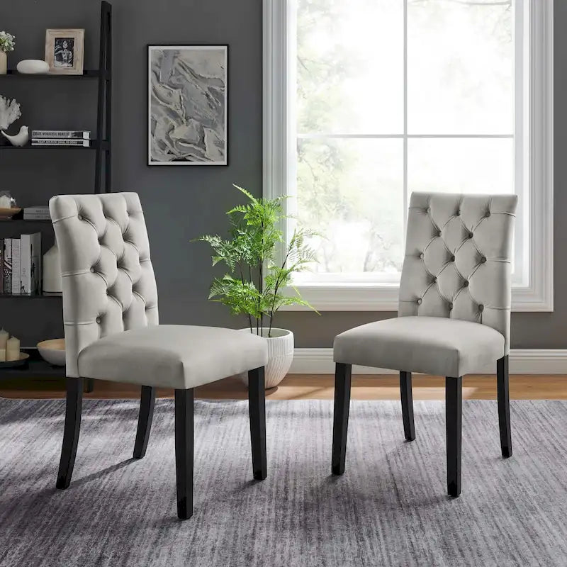 Chaise de salle à manger en velours