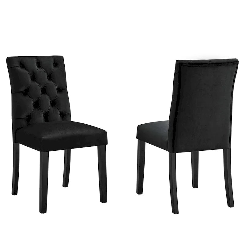 Chaise de salle à manger en velours