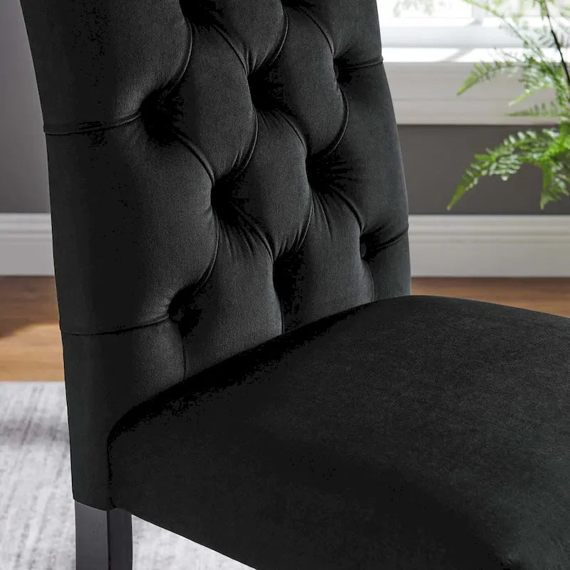 Chaise de salle à manger en velours