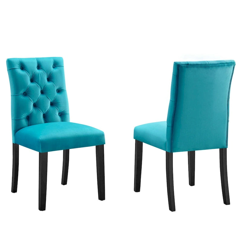 Chaise de salle à manger en velours