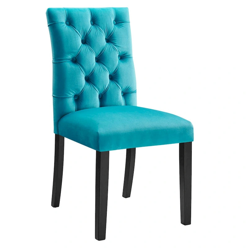 Chaise de salle à manger en velours