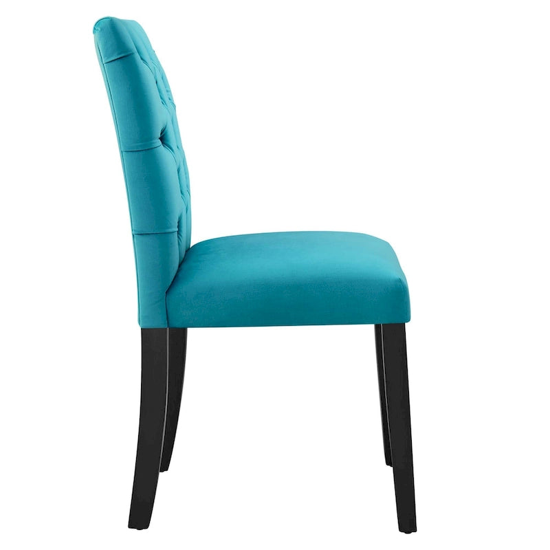 Chaise de salle à manger en velours
