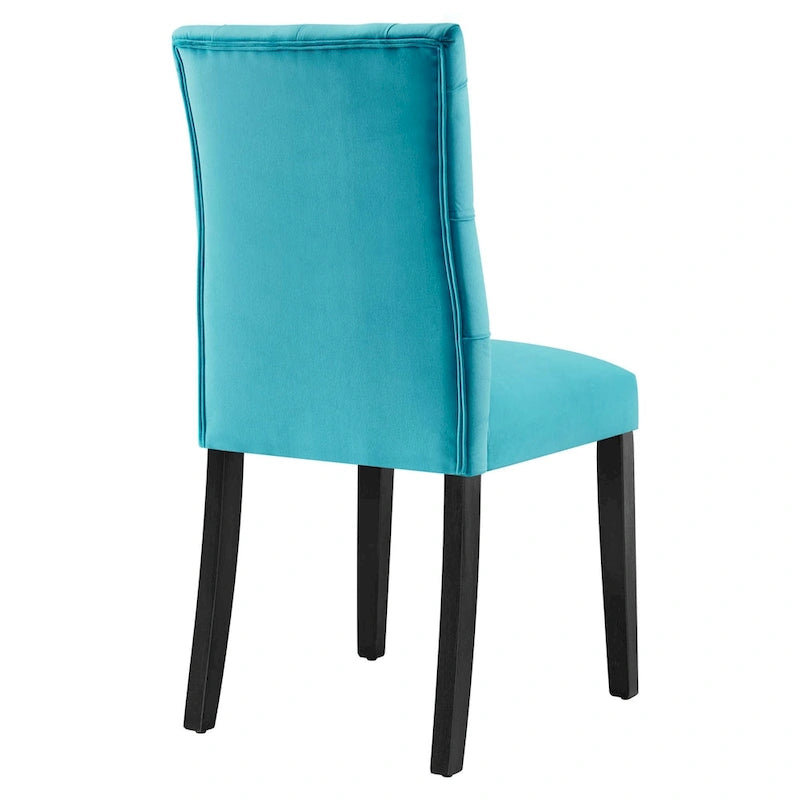 Chaise de salle à manger en velours