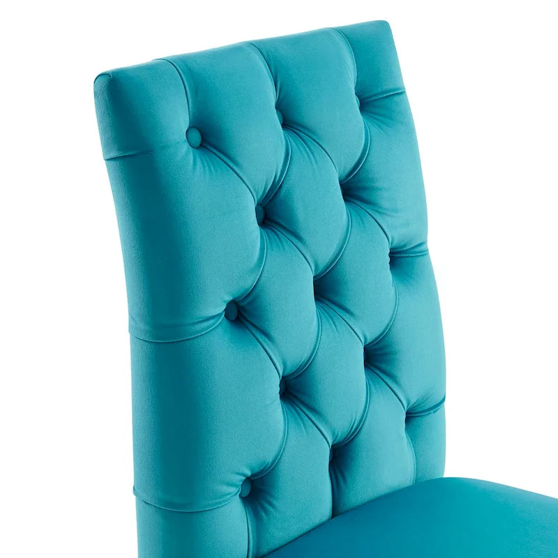 Chaise de salle à manger en velours