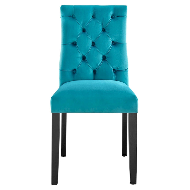 Chaise de salle à manger en velours