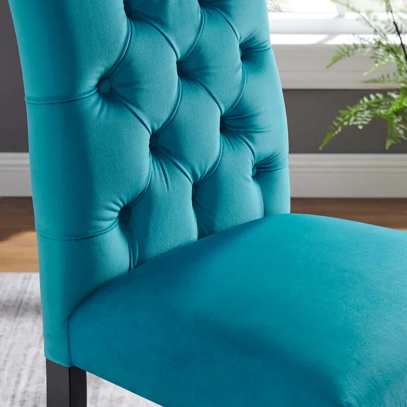 Chaise de salle à manger en velours