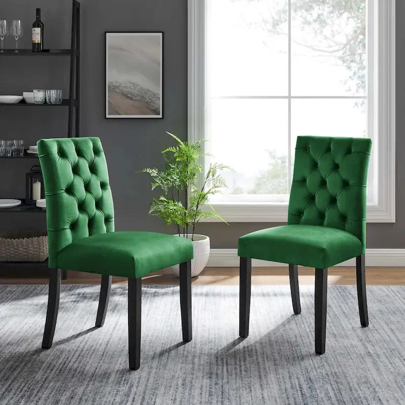 Chaise de salle à manger en velours