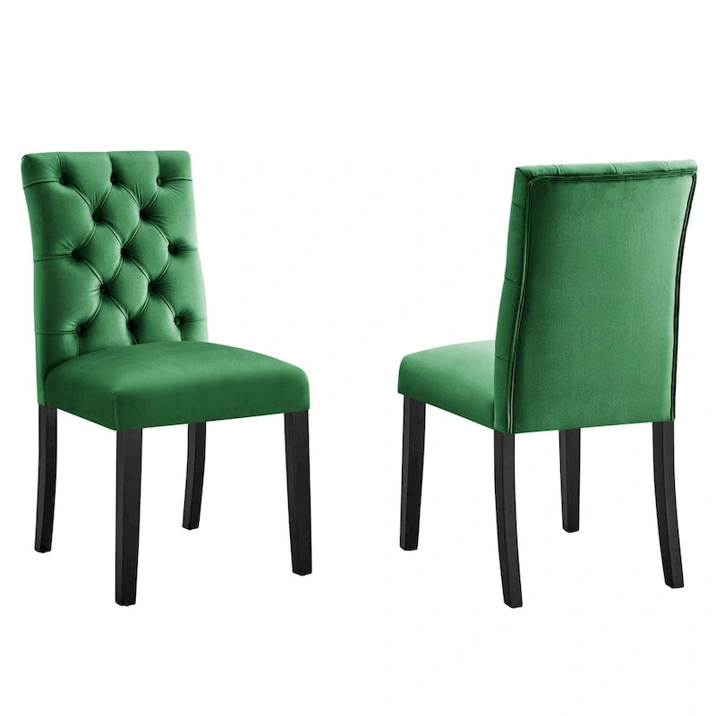 Chaise de salle à manger en velours