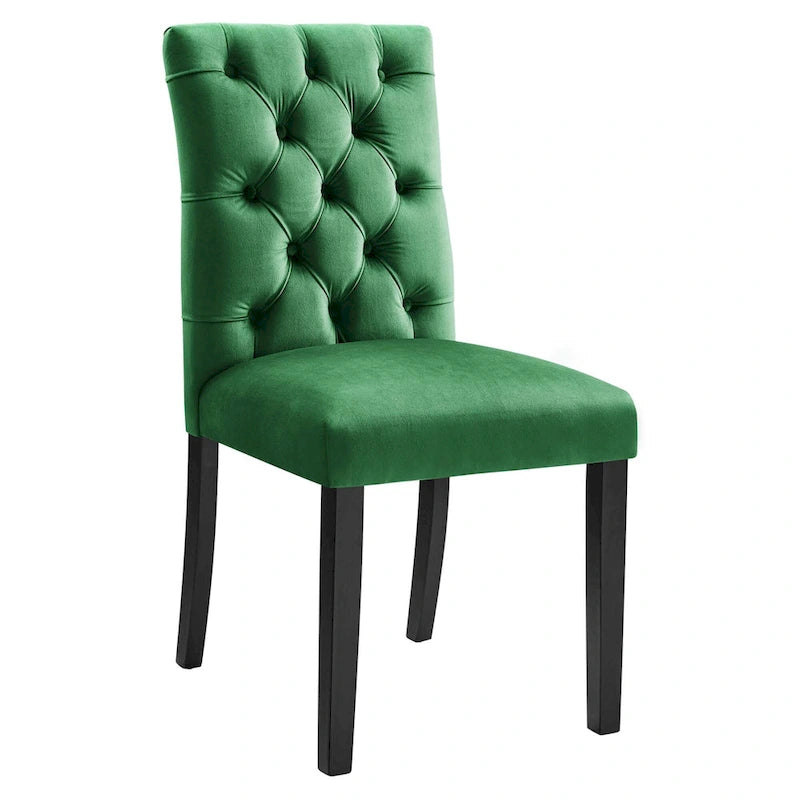 Chaise de salle à manger en velours